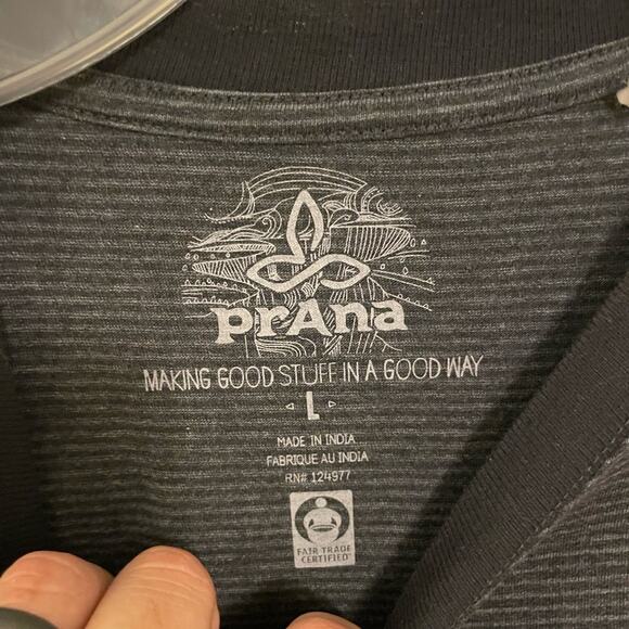 Prana Men’s striped tee size large - Picture 2 of 2